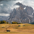 Landscape with beautiful autumn meadow field and the amazing Dolomite rocky peaks. Valley of Alpe di siusi Seiser Alm South Tyrol Italy. Photograph by Michalakis Ppalis Landscape with beautiful autumn meadow field and the amazing Dolomite rocky peaks. Valley of Alpe di siusi Seiser Alm South Tyrol Italy. Photograph by Michalakis Ppalis