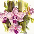 Pink Orchids Painting by George Cret Pink Orchids Painting by George Cret