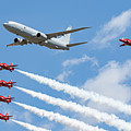 Red Arrows and P8 Poseidon Photograph by Airpower Art Red Arrows and P8 Poseidon Photograph by Airpower Art