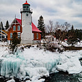 Winter view of Eagle Harbor Lighthouse in Eagle Harbor Michigan Photograph by Eldon McGraw Winter view of Eagle Harbor Lighthouse in Eagle Harbor Michigan Photograph by Eldon McGraw