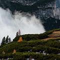 Mountain landscape with fog in autumn. Tre Cime dolomiti Italy. Photograph by Michalakis Ppalis Mountain landscape with fog in autumn. Tre Cime dolomiti Italy. Photograph by Michalakis Ppalis