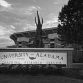 University of Alabama sign in black and white #8 by Eldon McGraw