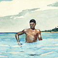 The Bather Drawing by Winslow Homer The Bather Drawing by Winslow Homer