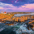 A Painted Dawn above Nubble Lighthouse Photograph by Jeff Folger A Painted Dawn above Nubble Lighthouse Photograph by Jeff Folger