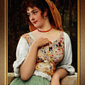 A Pensive Beauty by Eugen von Blaas Classical Art Reproduction Painting by Rolando Burbon A Pensive Beauty by Eugen von Blaas Classical Art Reproduction Painting by Rolando Burbon