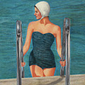 A Refreshing Dip Painting by Valerie Evans A Refreshing Dip Painting by Valerie Evans