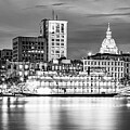 A Savannah Georgia Skyline Panorama - Monochrome Photograph by Gregory Ballos A Savannah Georgia Skyline Panorama - Monochrome Photograph by Gregory Ballos