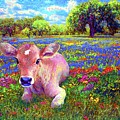 A Very Content Cow Painting by Jane Small A Very Content Cow Painting by Jane Small
