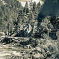 A Vintage Journey Through Colorado Mountains - Sepia Panorama Photograph by Gregory Ballos