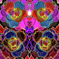 Abstract Flowers in Kaleidoscope by Roslyn Wilkins