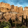 Acropolis at Sunset with Ceremonial Guards, Athens Greece by M G Whittingham