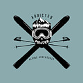Addicted to Powder ski Badge Painting by Sassan Filsoof Addicted to Powder ski Badge Painting by Sassan Filsoof