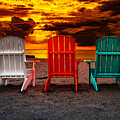 Adirondack Chairs on the Beach by Nick Zelinsky Jr