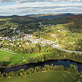 Aerial Panorama of Canaan, Vermont and Stewatrstown, New Hampshire by John Rowe