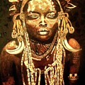 African Beauty Painting by Kowie Theron African Beauty Painting by Kowie Theron