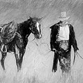 After a Long Ride - Sketch Digital Art by Bruce Bonnett After a Long Ride - Sketch Digital Art by Bruce Bonnett