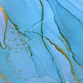 Alcohol ink blue and gold abstract background. Ocean style water Painting by Tony Rubino Alcohol ink blue and gold abstract background. Ocean style water Painting by Tony Rubino
