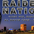 Allegiant Stadium Las Vegas Raiders at Dusk With Las Vegas Strip Just Win Baby Photograph by Aloha Art