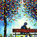 Alone On A Bench Painting by Mirek Kuzniar Alone On A Bench Painting by Mirek Kuzniar