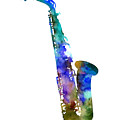 Alto Sax-Blue Painting by Hailey E Herrera Alto Sax-Blue Painting by Hailey E Herrera