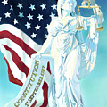 America - Genius of America - Justice Holding Scale And Scrolls Painting by Tom Lydon America - Genius of America - Justice Holding Scale And Scrolls Painting by Tom Lydon