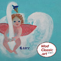 Amorino with Swan ModClassic Art Painting by Enrico Garff Amorino with Swan ModClassic Art Painting by Enrico Garff