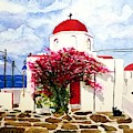 Anns' Santorini Painting by Ann Frederick Anns' Santorini Painting by Ann Frederick