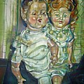 Antique Dolls Painting by Try Cheatham Antique Dolls Painting by Try Cheatham