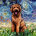 Apricot Goldendoodle Painting by Aja Trier Apricot Goldendoodle Painting by Aja Trier