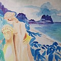 Archaic Couple and the Sea Painting by Enrico Garff Archaic Couple and the Sea Painting by Enrico Garff