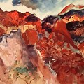Arizona Cave Dwellings Painting by Elaine Elliott Arizona Cave Dwellings Painting by Elaine Elliott