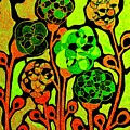 Art Nouveau Flowers Red by Caroline Street