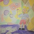 Ashley Blowing Bubbles Pastel by Suzanne Berthier Ashley Blowing Bubbles Pastel by Suzanne Berthier