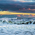 Atlantic Beach Ocean Spray Sunset by Robert Seifert