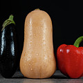Aubergine, Pumpkin and Bell Pepper Photograph by Bernhard Schaffer Aubergine, Pumpkin and Bell Pepper Photograph by Bernhard Schaffer