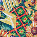 August Sunflowers and Quilt Painting by Diane Phalen August Sunflowers and Quilt Painting by Diane Phalen