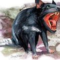 Australian Tasmanian Devil Painting by Simon Read Australian Tasmanian Devil Painting by Simon Read