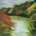 Autum River Painting by David Bigelow Autum River Painting by David Bigelow