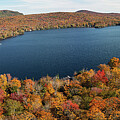 Autumn Aerial of Peacham Pond in Peacham, Vermont - October 2024 by John Rowe