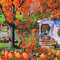 Autumn Patchwork Quilt Painting by Diane Phalen Autumn Patchwork Quilt Painting by Diane Phalen