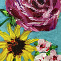 Backyard Blooms Painting by Roxy Rich Backyard Blooms Painting by Roxy Rich