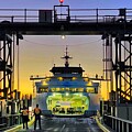 Bainbridge Island Ferry Arrival - Sunrise by Jerry Abbott