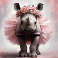 Ballerina Rhino by Lucia Stewart