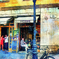 Barcelona street cafe and bike Mixed Media by Tatiana Travelways Barcelona street cafe and bike Mixed Media by Tatiana Travelways