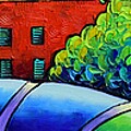 BARCELONA SUNRISE FROM GUELL PARK 377 vertical format commissioned oil painting Ana Maria Edulescu by Ana Maria Edulescu