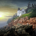 Bass Harbor Lighthouse Sunset by Randall Nyhof
