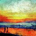 Beach At Sunset Digital Art by Phil Perkins Beach At Sunset Digital Art by Phil Perkins