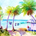 Beach House Tropical Paradise Painting by Carlin Blahnik CarlinArtWatercolor Beach House Tropical Paradise Painting by Carlin Blahnik CarlinArtWatercolor