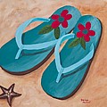 Beach Sandals 2 Painting by Darice Machel McGuire Beach Sandals 2 Painting by Darice Machel McGuire