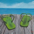 Beach Sandals 4 Painting by Darice Machel McGuire Beach Sandals 4 Painting by Darice Machel McGuire